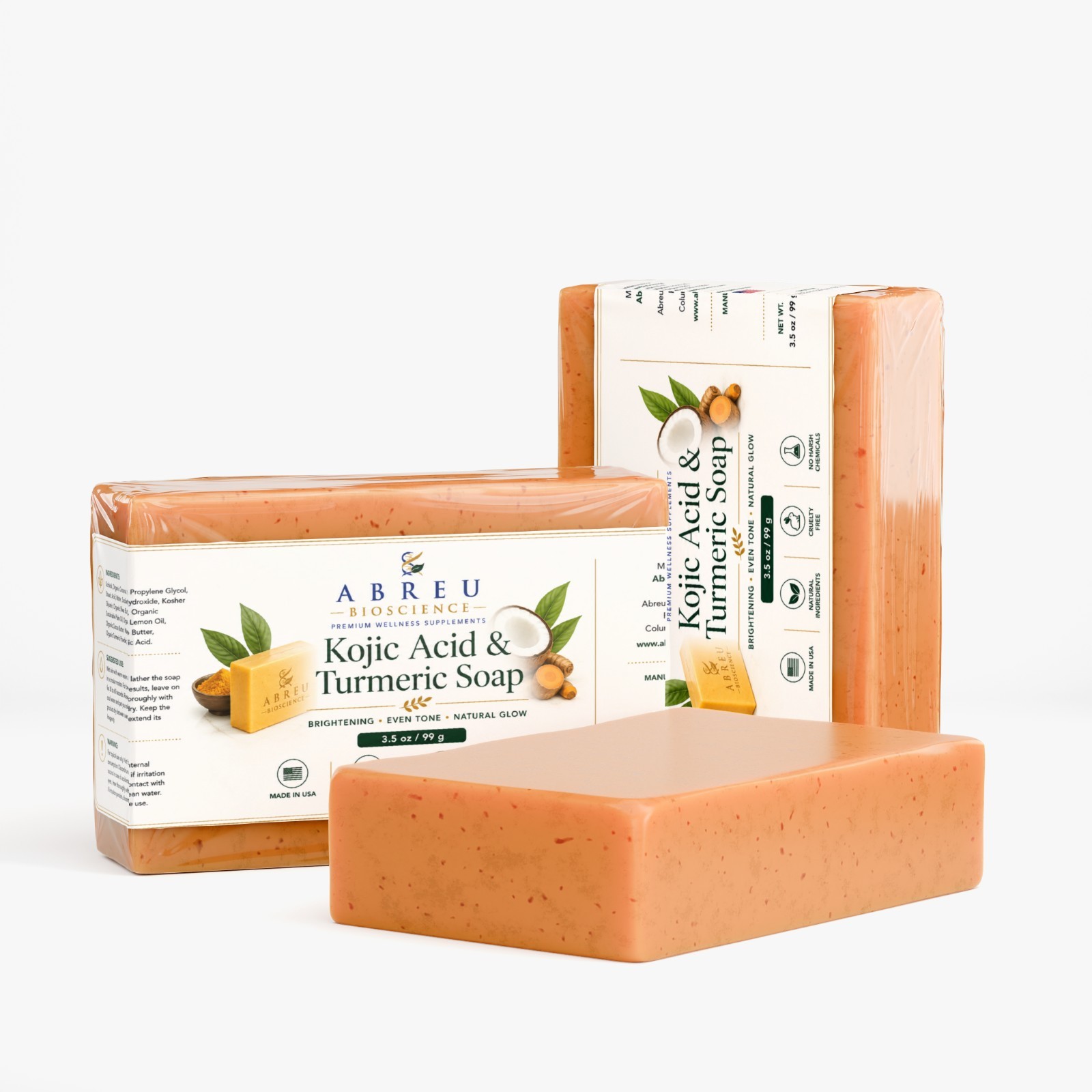 Abreu BioScience Kojic Acid & Turmeric Soap