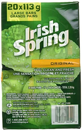 Irish Spring Original Clean Bar Soap for Men, 20 ct.