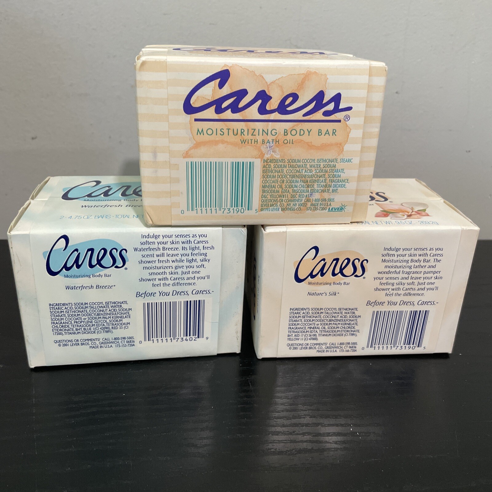 2001 / 1993 Caress Body Bar Soap Original Peach Water fresh Breeze Nature’s Silk