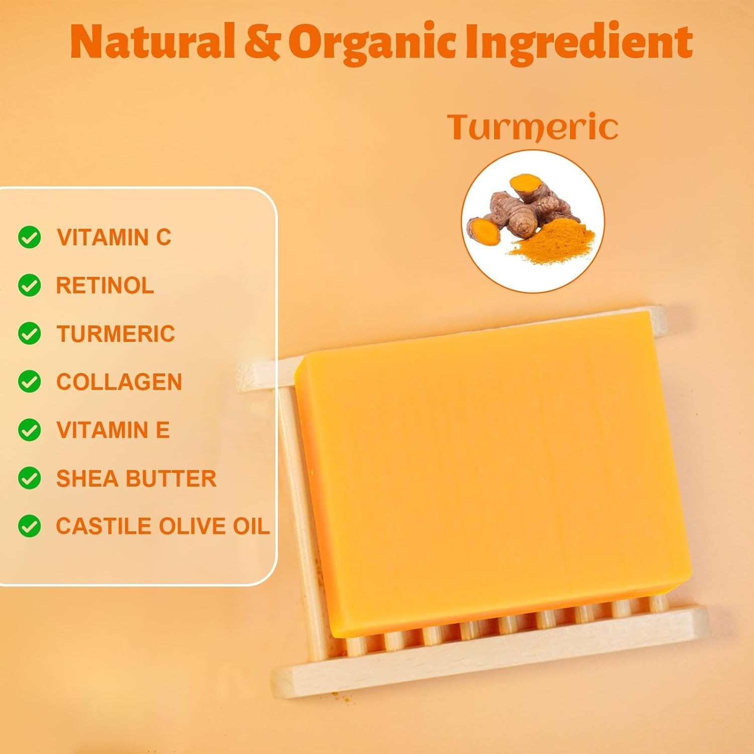 MR.A 3Packs Turmeric Soap Bar, Organic Tumeric Soap for Face and Body, Lemon Tur