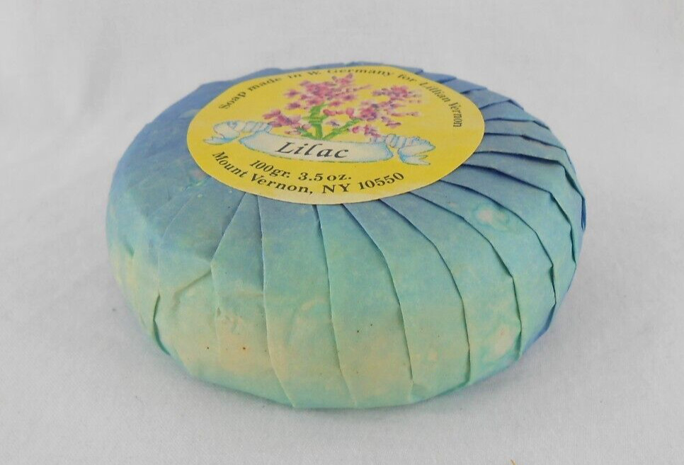 Lillian Vernon Lilac Vintage Luxury 3.5 oz Soap Bar in Wicker Basket New