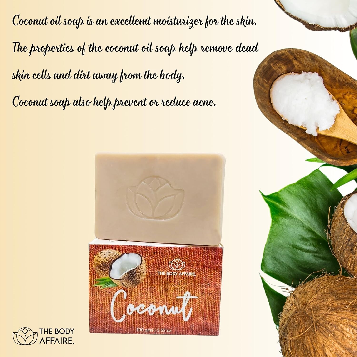 FORGANIK Coconut Handmade Cold Process Soap by The Body Affaire For Men & Women
