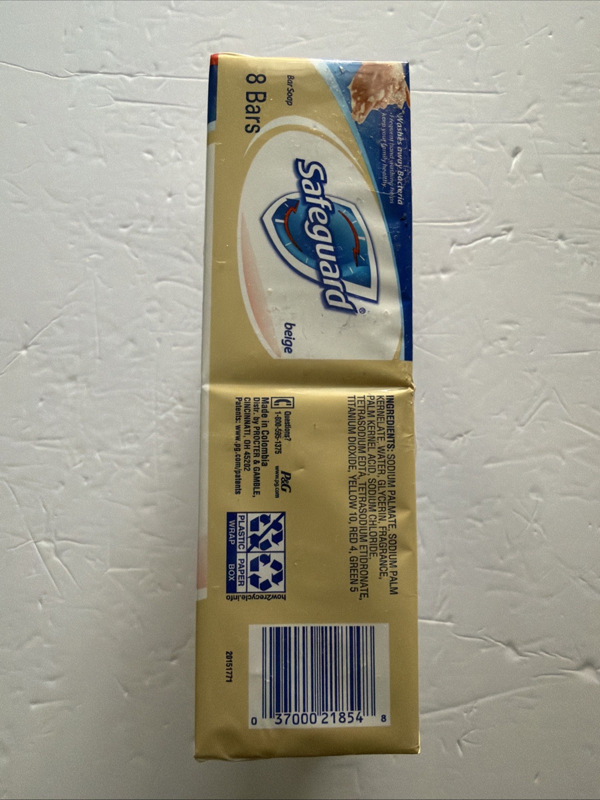 Safeguard Bar Soap Beige 8 Bars 4 Oz Each Deodorant Antibacterial Soap