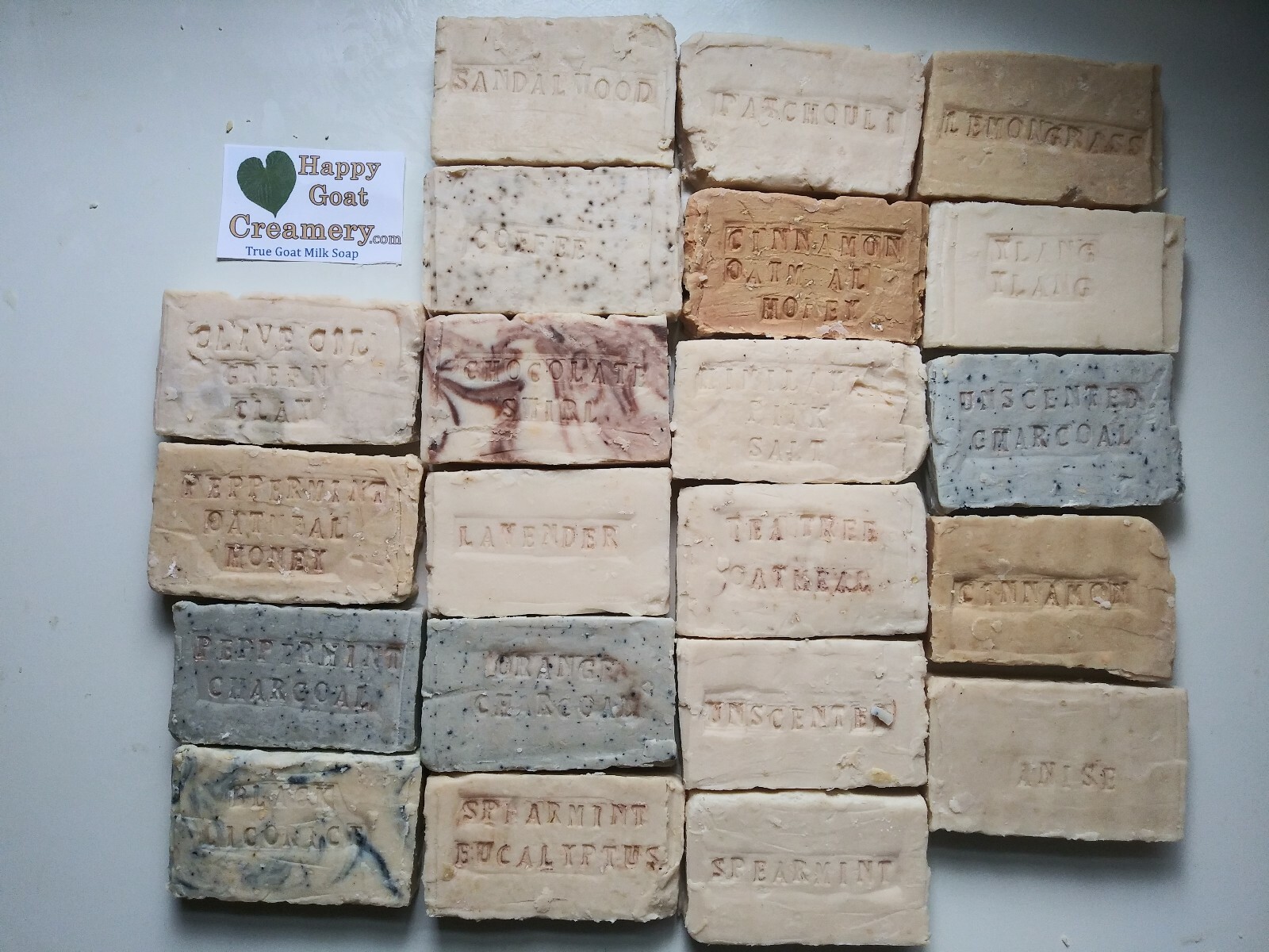 21 BARS SPECIAL LISTING! GOAT MILK SOAP HAPPY GOAT CREAMERY 10 UNSCENTED 10 HONE
