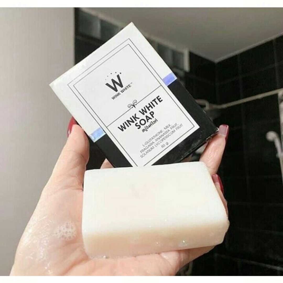 5 X Wink White Soap 80g Gluta Whitening Body Pure Face Lightening Skin Cleansing