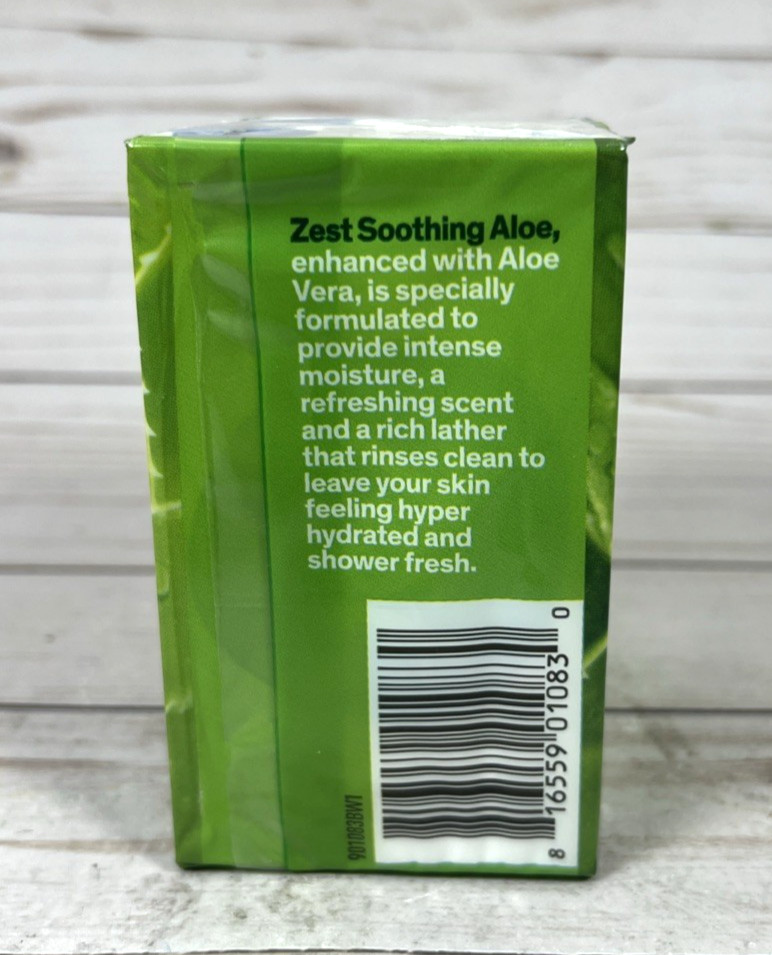 Zest Soothing Aloe Hyper Hydrating Bars with Aloe Vera 2 Bar Pack Bar Soap (2x)