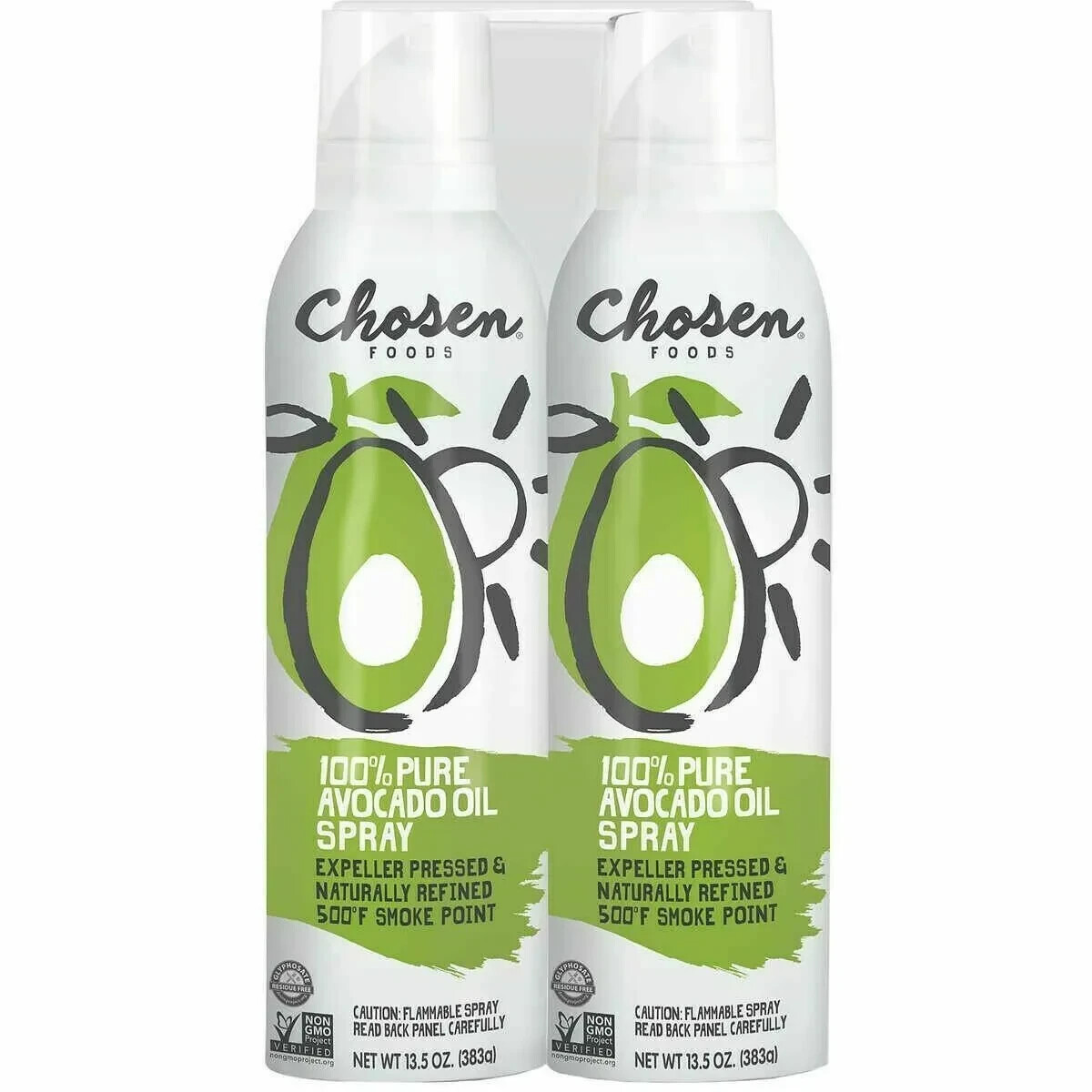 8 Pk Chosen Foods 100% Pure Avocado Oil Spray, Cooking, Dressing, 13.5 oz, Each