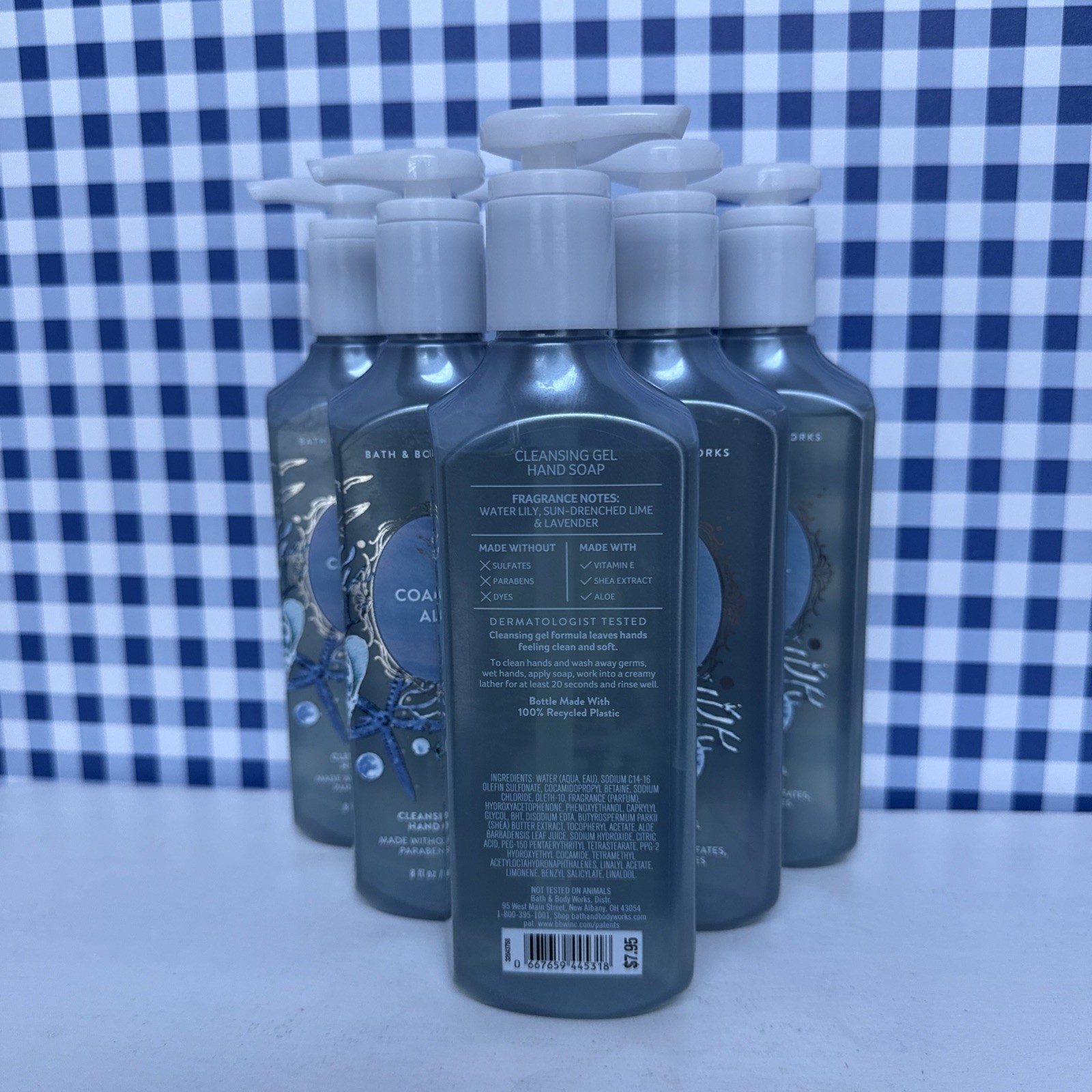 6X ~ Bath Body Works ~ COASTAL AIR ~ Cleansing Gel Hand Soap