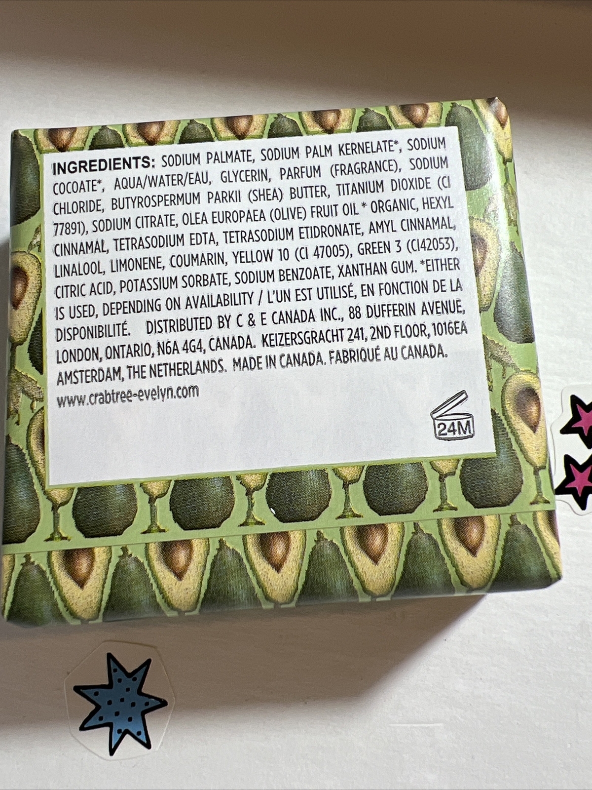 3x Crabtree & Evelyn Avocado & Olive Oil Triple Milled Bar Soap 3.5 oz NEW LOT