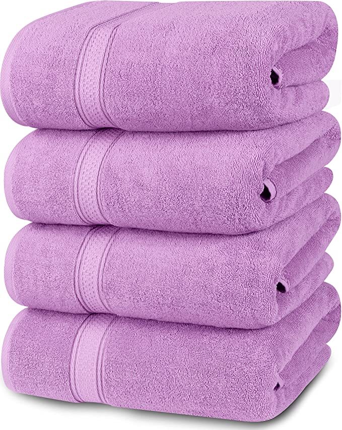 Luxury Bath Towels Pack of 4 27×54 Inches Cotton Soft 600 GSM Utopia Towels