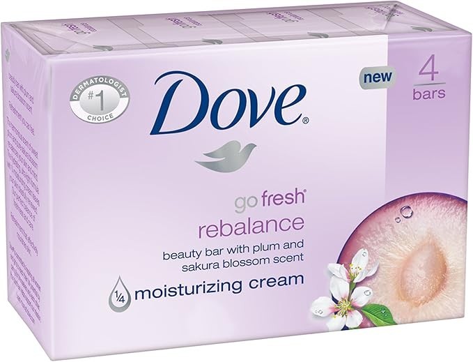 Dove go fresh rebalance Moisturizing Cream 4 Bars Each 4.4 oz/113g
