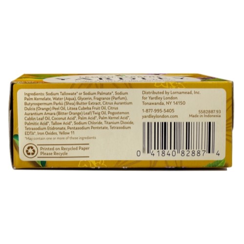 3 Pack Yardley Lemon Verbena with Shea Butter Bar Soap, 4 Ounce Each