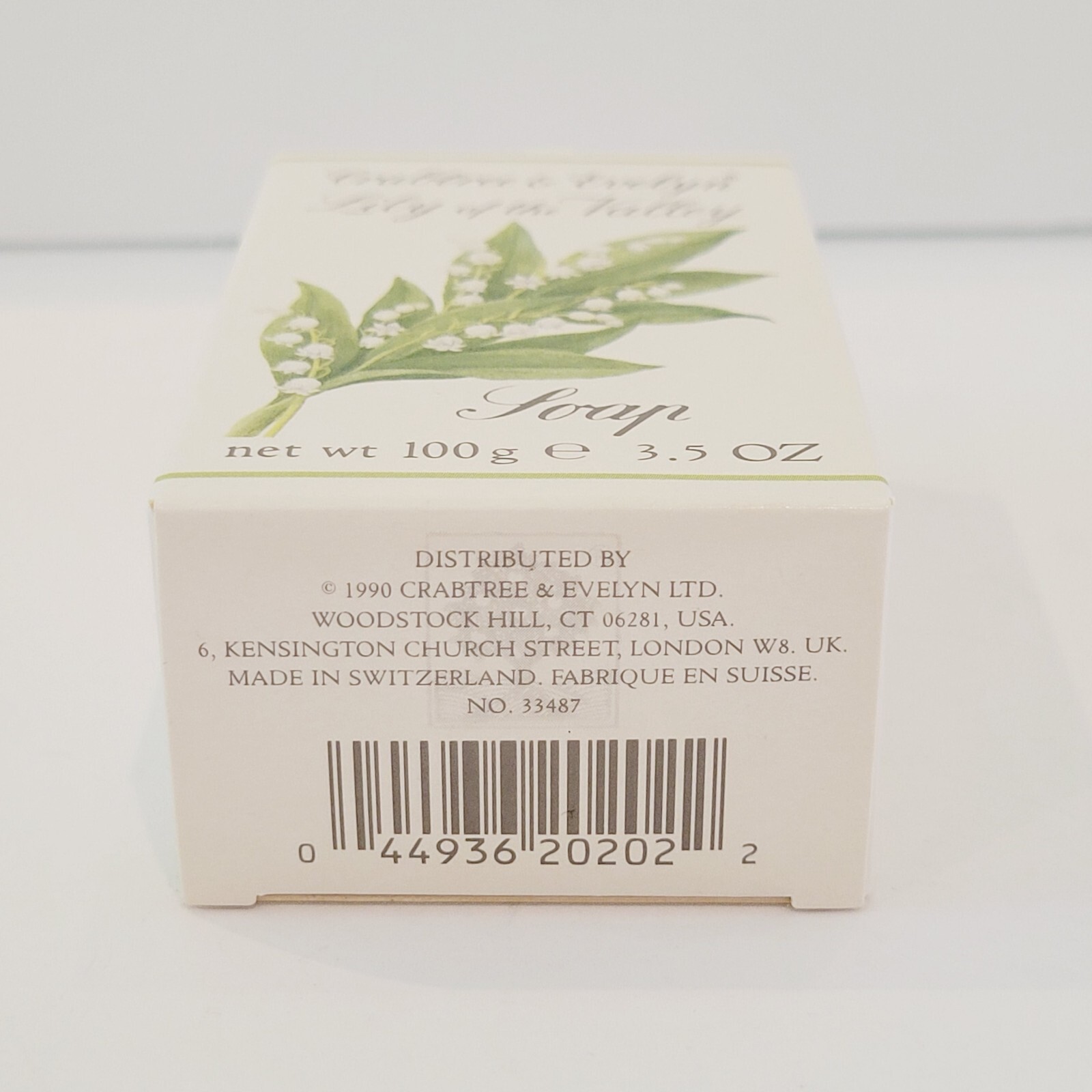 Crabtree Evelyn Vintage Bar Soap 3.5 oz Lily of the Valley w/box Switzerland 90s