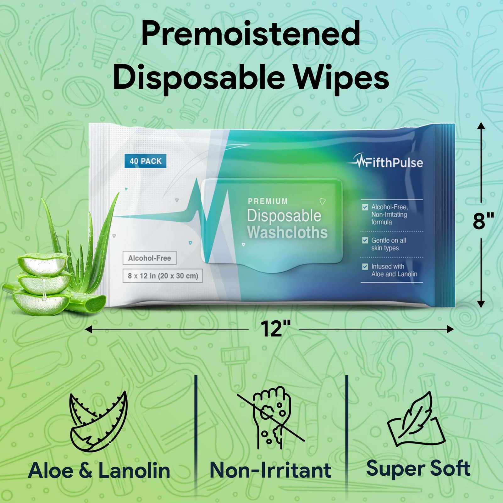 Disposable Body Wipes For Adults 40 Count -Premoistened Washcloths For Elderl…