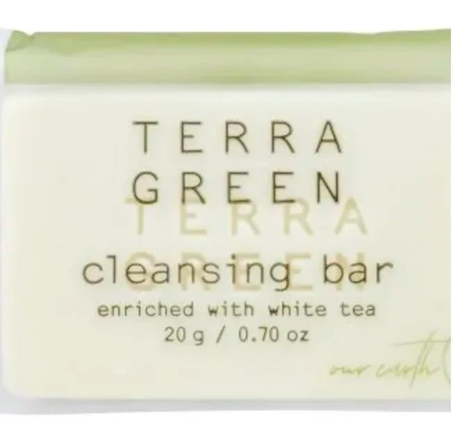 Lot of 100 Terra Green White Tea Soap Cleansing Bars 0.72 oz Hotel Travel Size