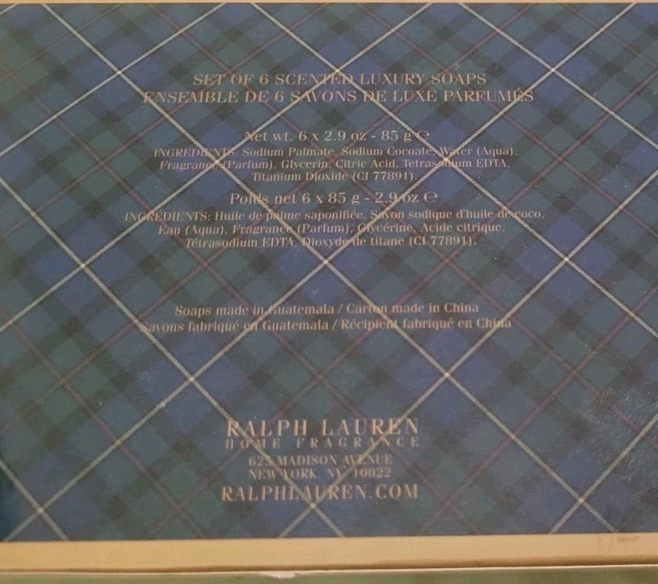 Lauren Ralph Lauren Scented Luxury Soaps~Fir, Evergreen & Juniper~6 Sealed Soaps