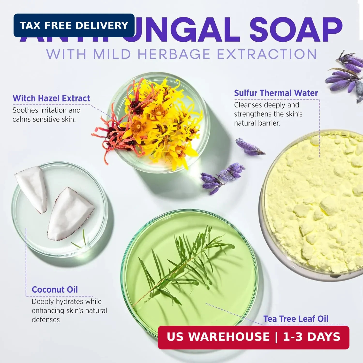 Hermon Antifungal Soap with Tea Tree Oil: Antifungal Bar Soothing Care & Relief