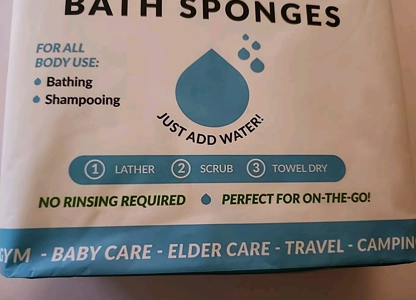 Disposable No Rinse Bathing Wipes. 25 Pack All-In-1 Single Use Shower Scrubzz