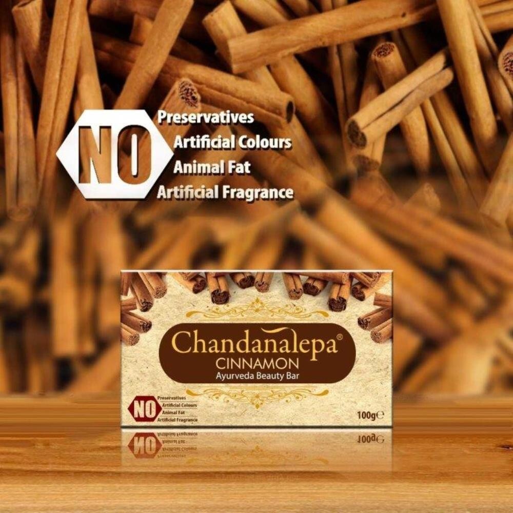 Chandanalepa Cinnamon Ayurveda Beauty Bar Skincare Natural with Pure Fragrant