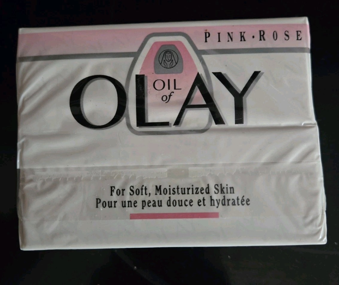Oil Of Olay Bath Bar Soap 2 Pk Vintage Pink Rose 90’s Moisturizer 4.75 Oz Sealed