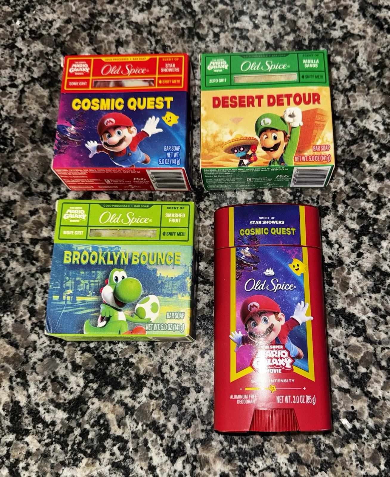 Old Spice Bar Soap x Mario Galaxy Scent Of Showers 3 Bar Soaps & 1 Deodorant
