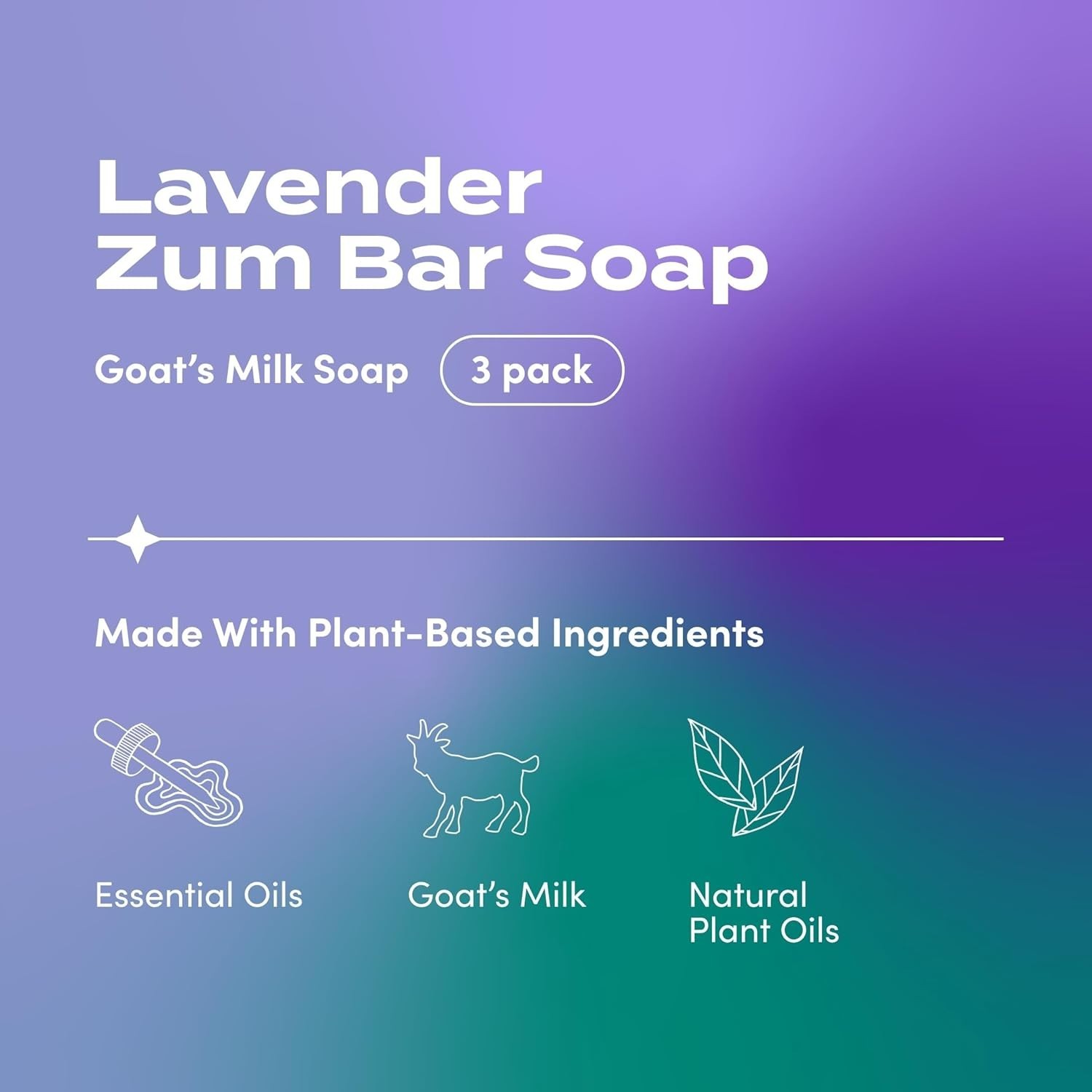 Zum Indigo Wild Goat’s Milk Soap Bar – Lavender (3 Pack)Made with Essential Oil