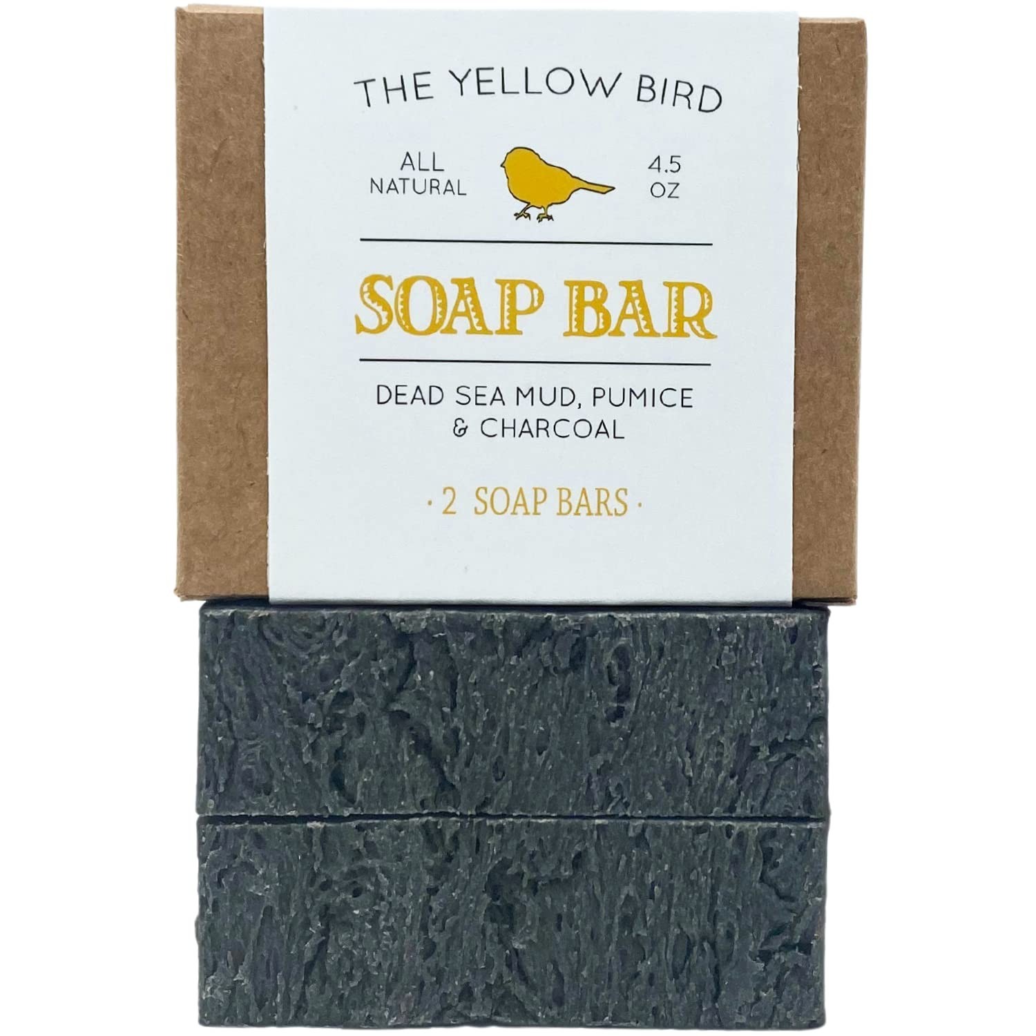 Natural Dead Sea Mud & Charcoal Soap – 2 Bar Pack for Deep Cleansing Skincare