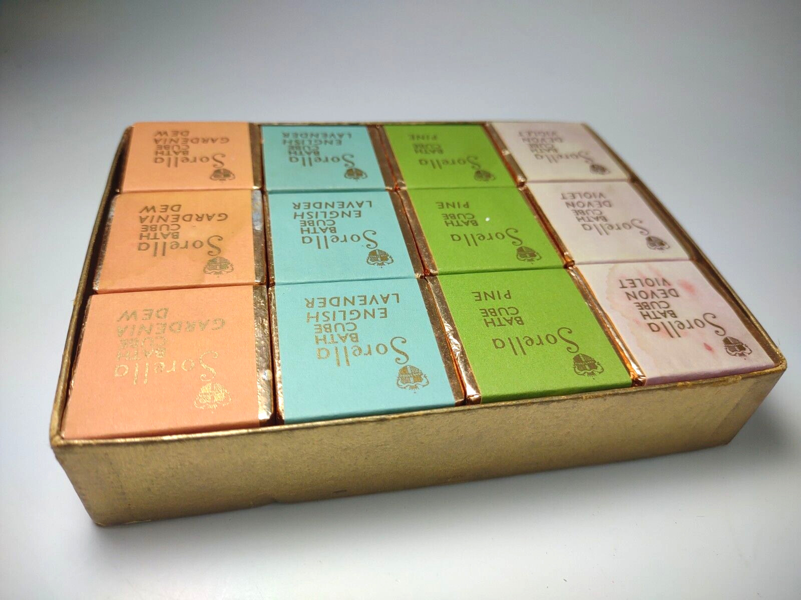 Sorella Bath Salt Cubes Devon Violet Pine English Lavender Gardenia London Vtg