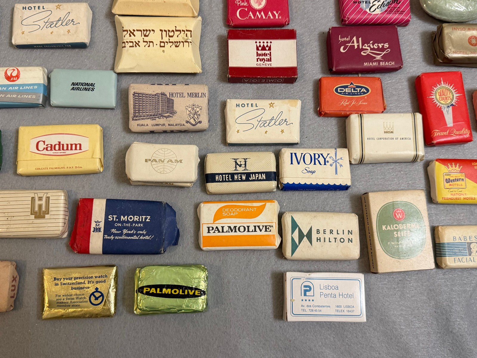 Large Vintage Lot 150+ Hotel Motel Airline Mini Bar Bath Soaps Around World Wide