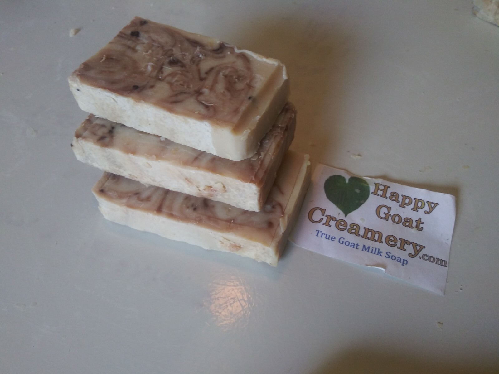10 BARS RAW GOAT MILK SOAP HAPPY GOAT CREAMERY CHOCOLATE SWIRL COCOA BUTTER