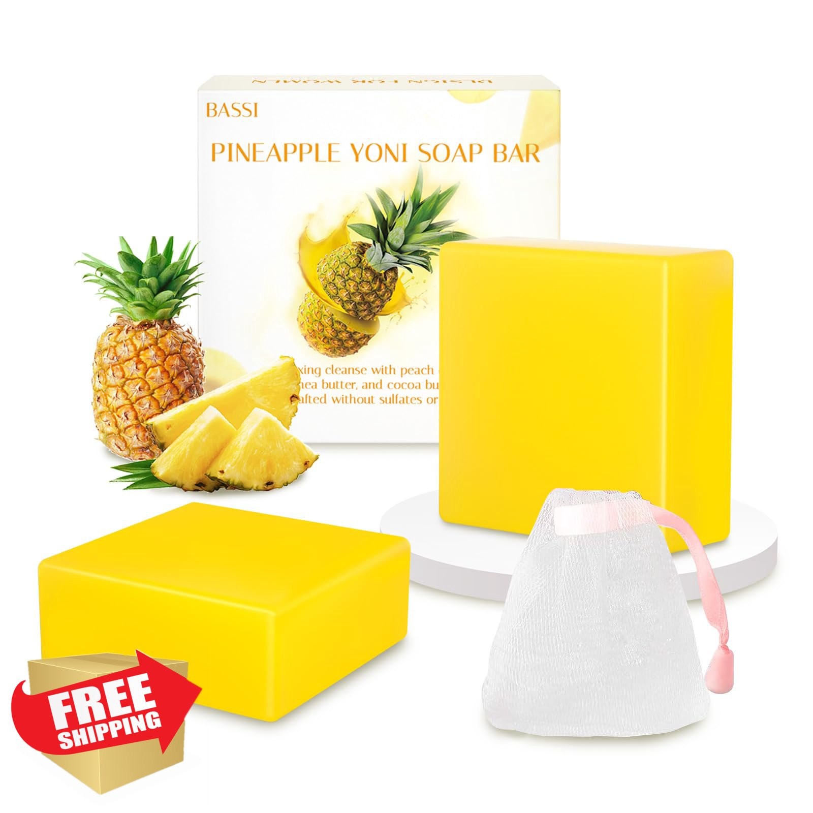 BASSI Pineapple Yoni Soap Bars 2PCS
