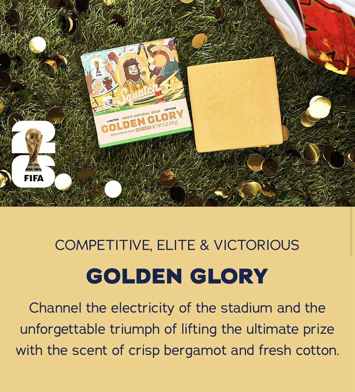 Dr. Squatch Dr Squatch ~ GOLDEN GLORY – FIFA 2026 soccer ~ Limited Edition⚽️ 🏟️