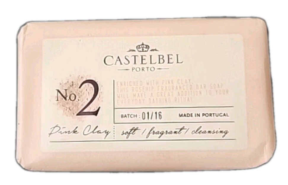 CASTELBEL PORTO ROSEHIP PINK CLAY BAR SOAP MADE IN PORTUGAL NEW FREE SHIPPING US