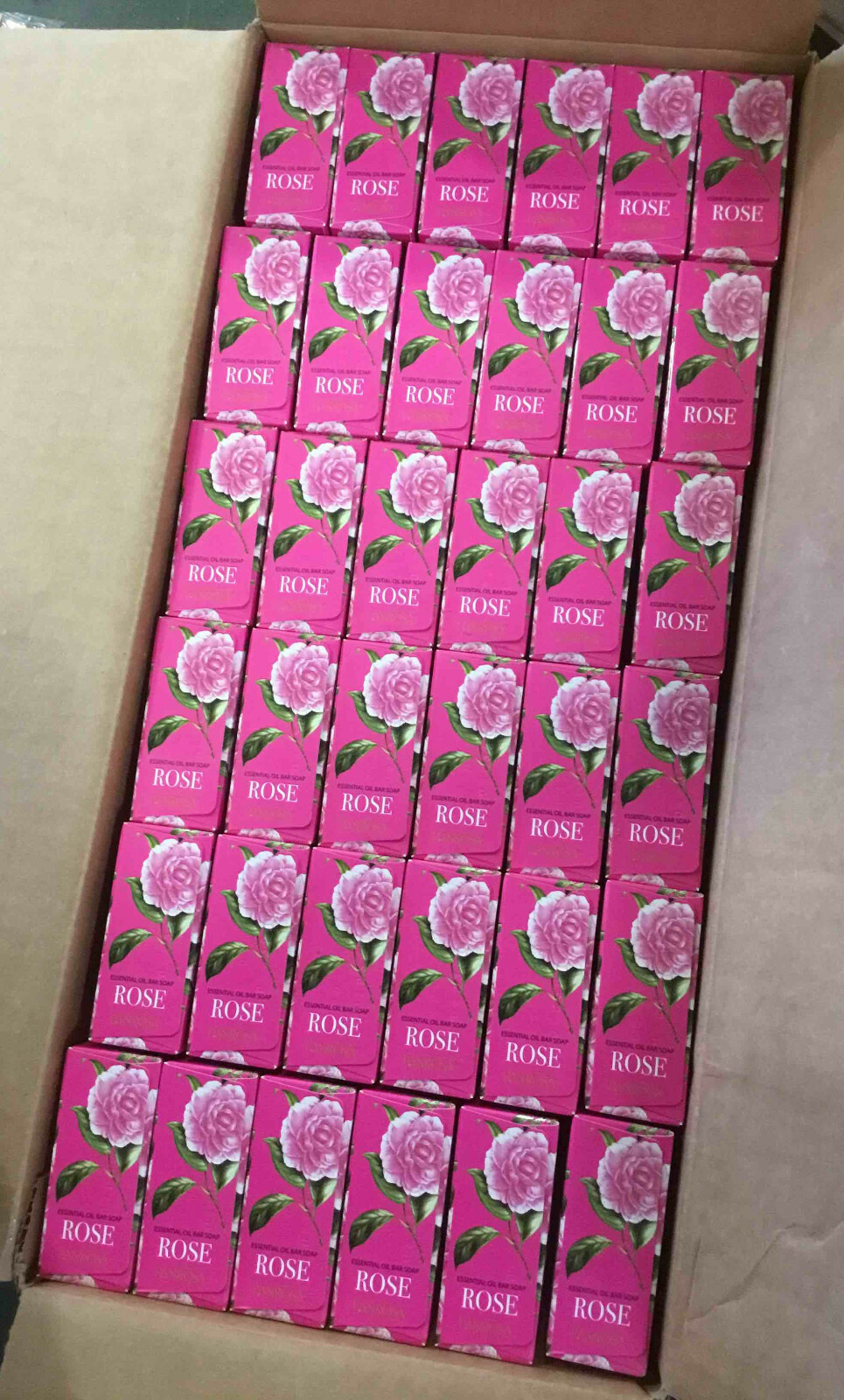 Lot of 36 Panrosa Rose Essential Oil Bar Soap 3.5 oz case box hexagon