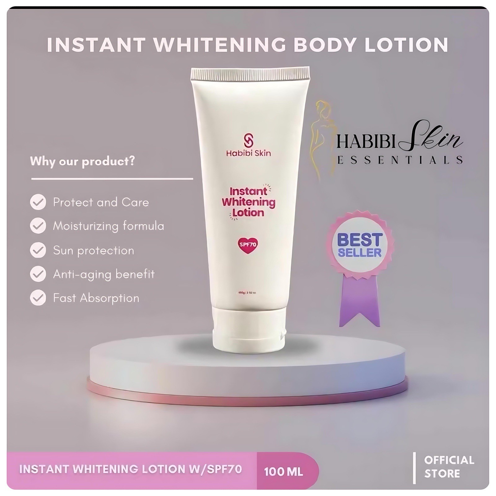 Habibi Skin Essential BABAD SOAP + Instant Whitening Lotion SPF70