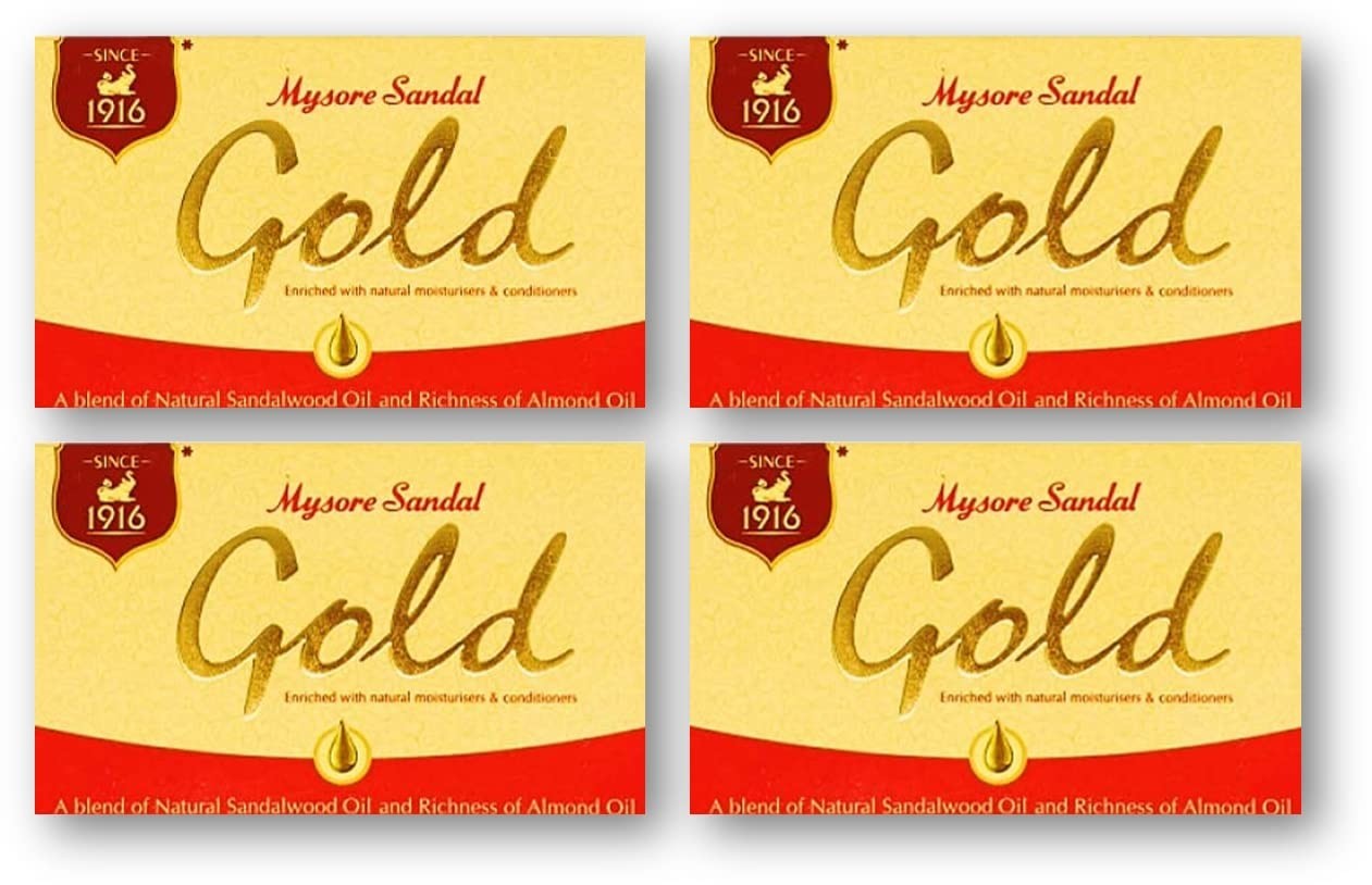 Mysore Sandal Gold Soap with Natural Sandalwood & Almond – 125g (Pack Of 4)