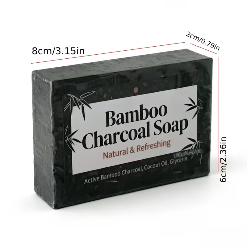 Natural Bamboo Charcoal Soap Bar 3.5 oz (100g)-Deep Cleansing & Healing 25 items