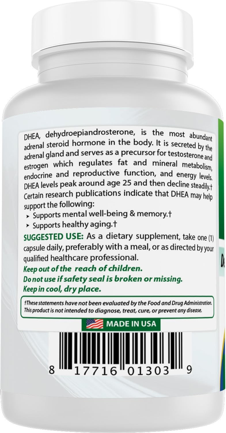 Best Naturals, Micronized DHEA 25 mg 180 Count (Pack of 1), 25 Mg