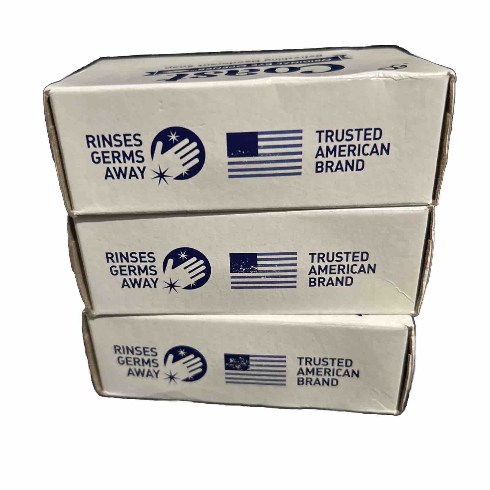 Coast Deodorant Bath Soap Original Eye Opener Scent No Parabens 3 Packs 3.2 oz