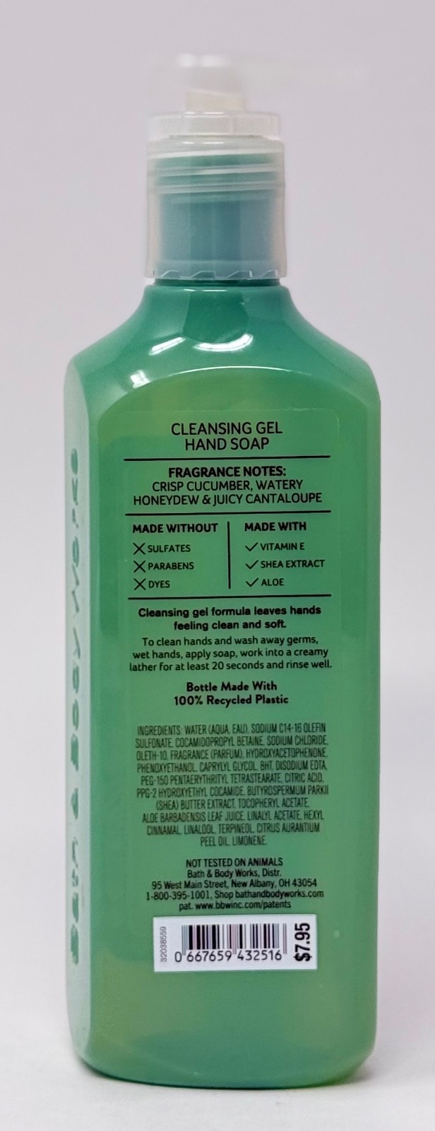 1 NEW BATH & BODY WORKS CUCUMBER MELON CLEANSING GEL HAND SOAP WASH PUMP 8 OZ