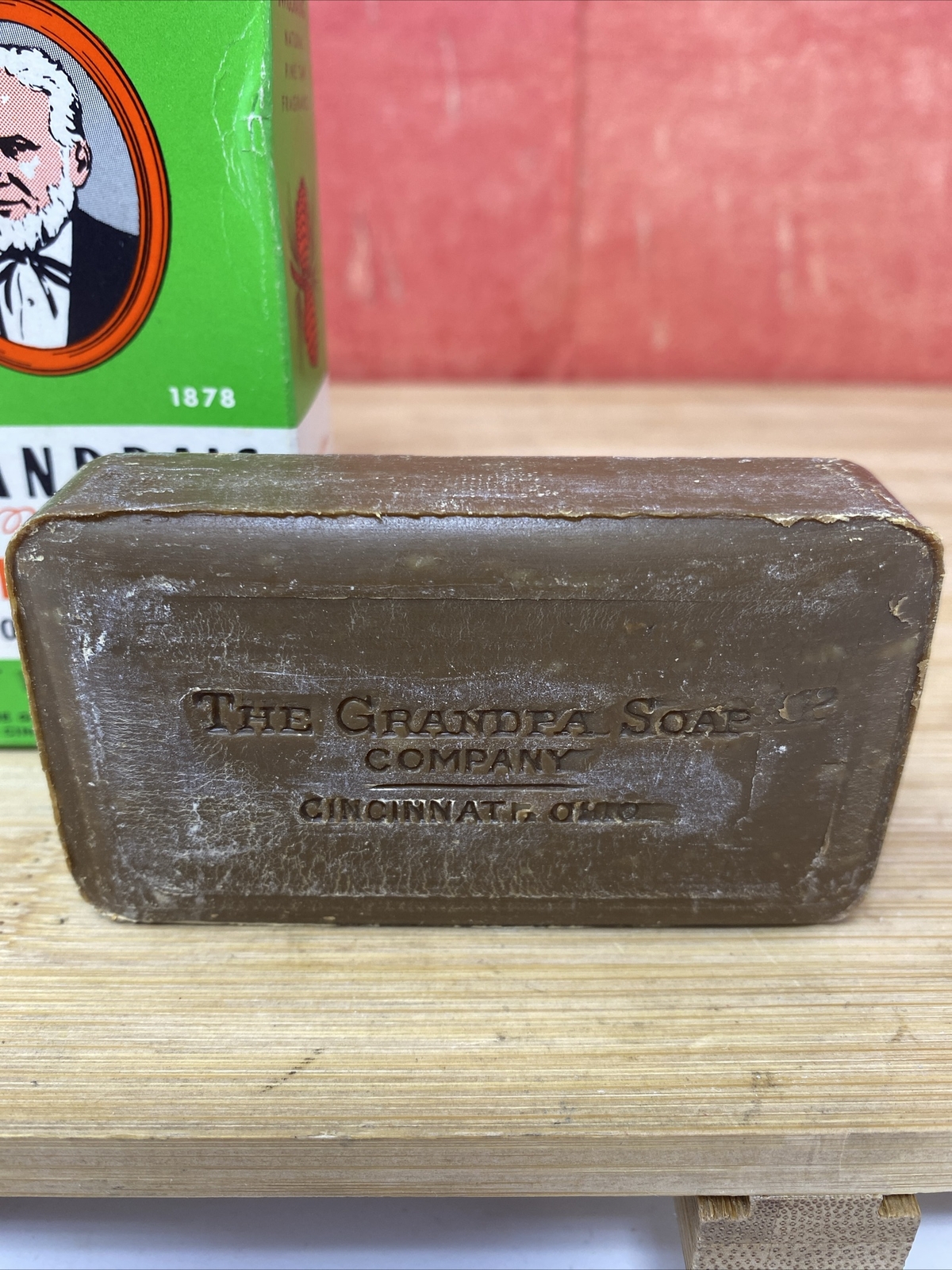 Vtg Grandpas Wonder Pine Tar Toilet Soap Bar 3.25oz~Made in USA~NIB NOS