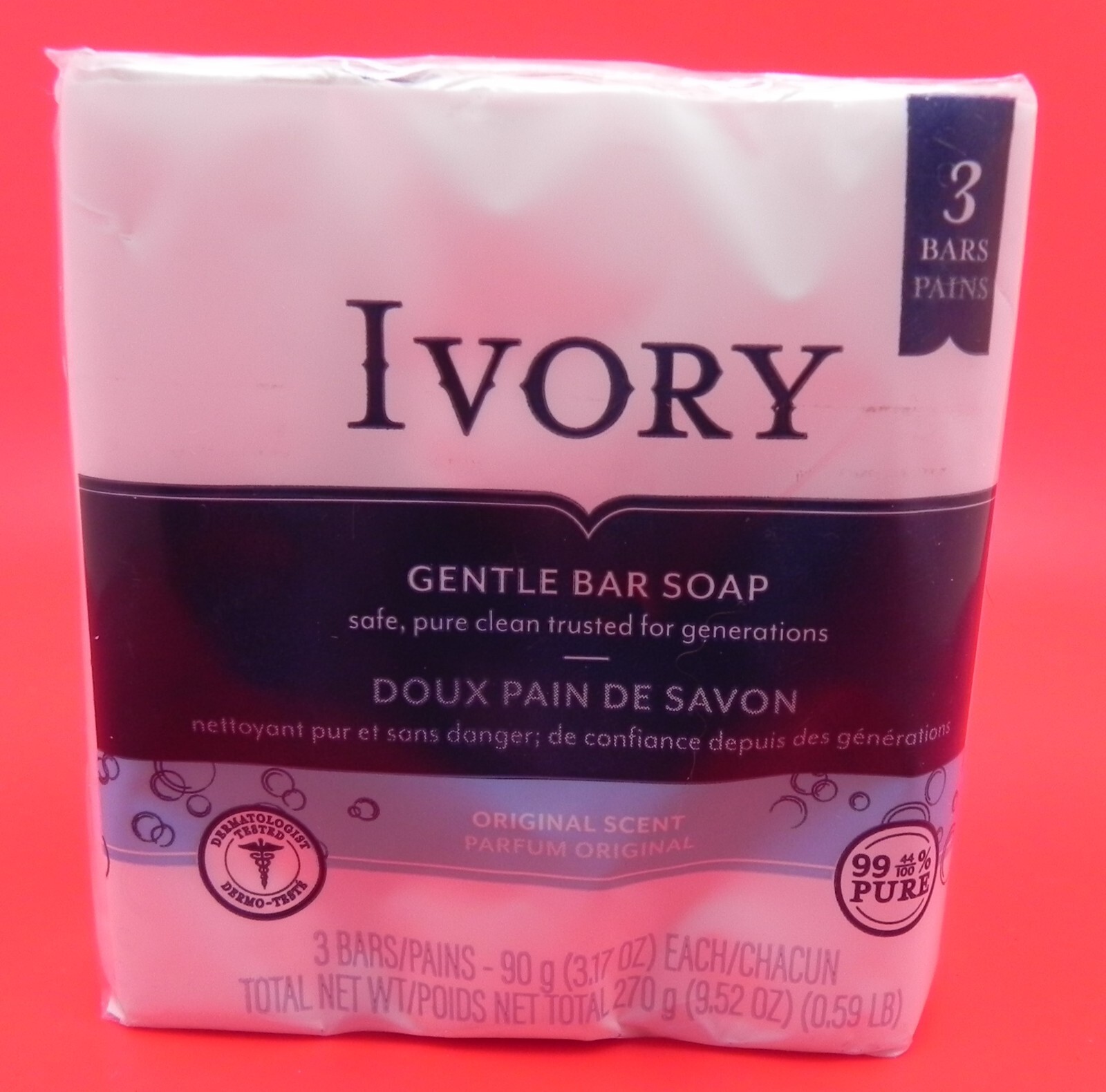 Ivory Gentle Bar Soap Original Pack 0f 3 Bars New In Original Package