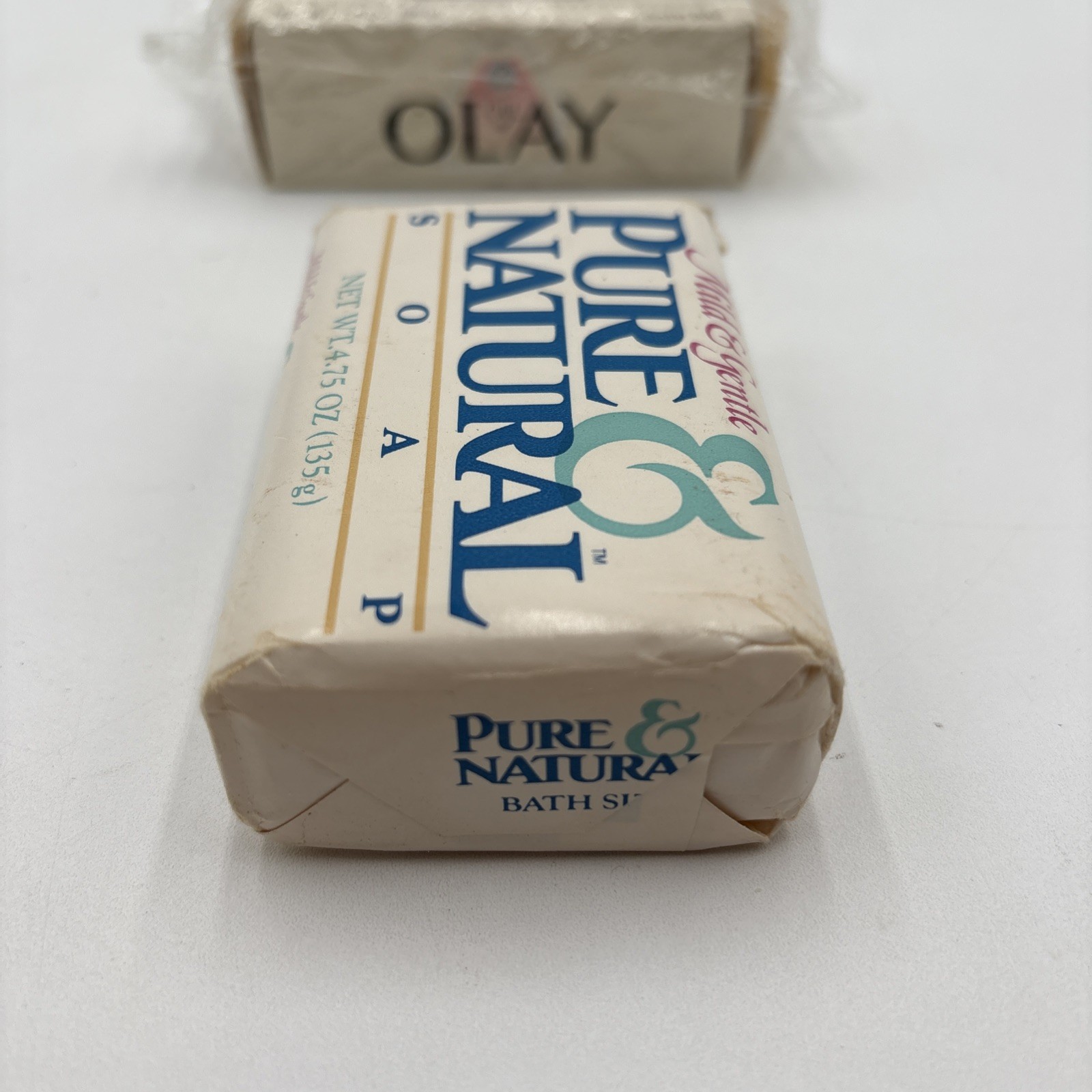 Vintage Lot of 2 Sealed Bars Of Soap-Oil Of Olay 3.5oz & Pure Natural 4.75oz