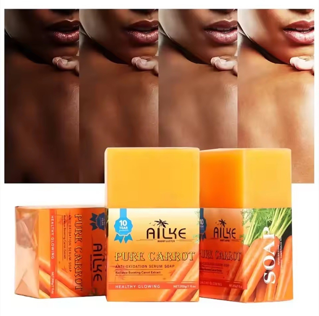 AILKE Pure Carrot Serum Soap Bar Moisturizing Deep Cleansing 200g Face/Body