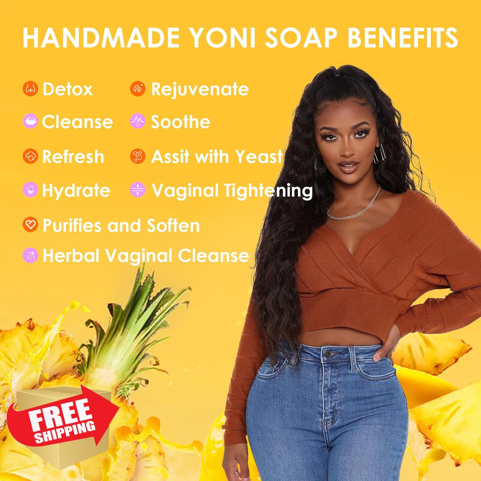 BASSI Pineapple Yoni Soap Bars 2PCS