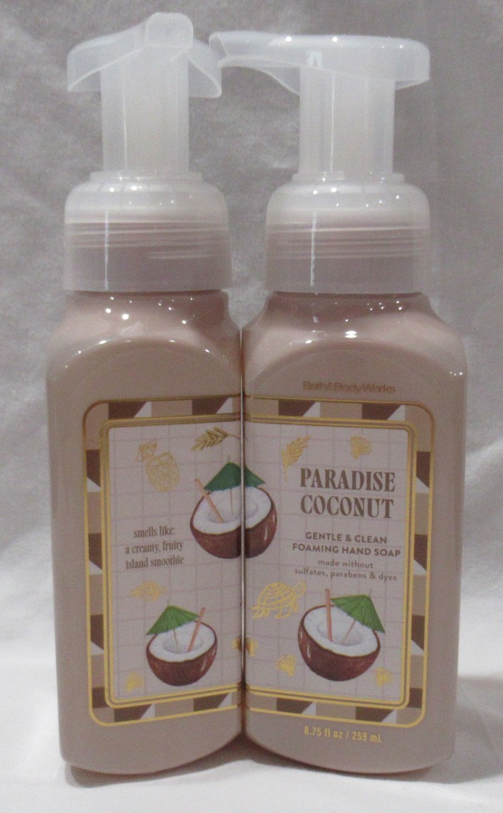 Bath & Body Works Gentle & Clean Foaming Hand Soap Lot Set of 2 PARADISE COCONUT