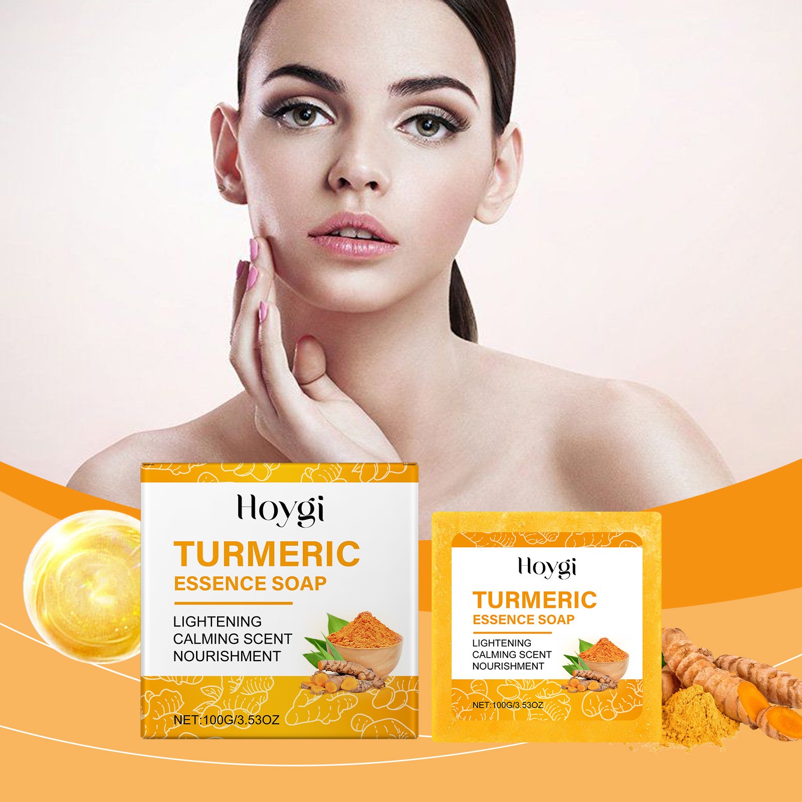 Turmeric Body & Face Soap, Moisturizing Brightening Bar for All Skin Types