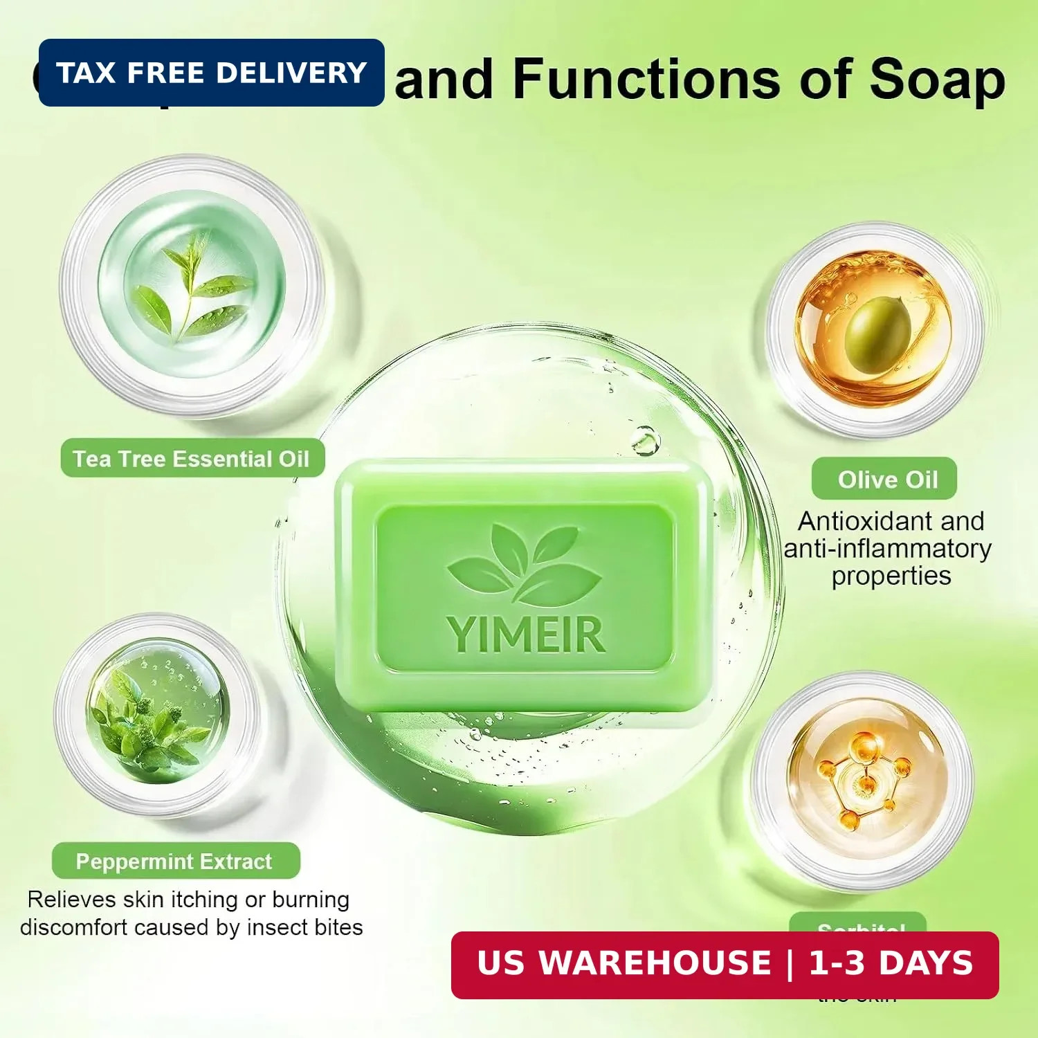 Tea Tree Oil Soap Handmade, About 4.5Oz, Tea Tree Soap Bar for Face & Body – Dee