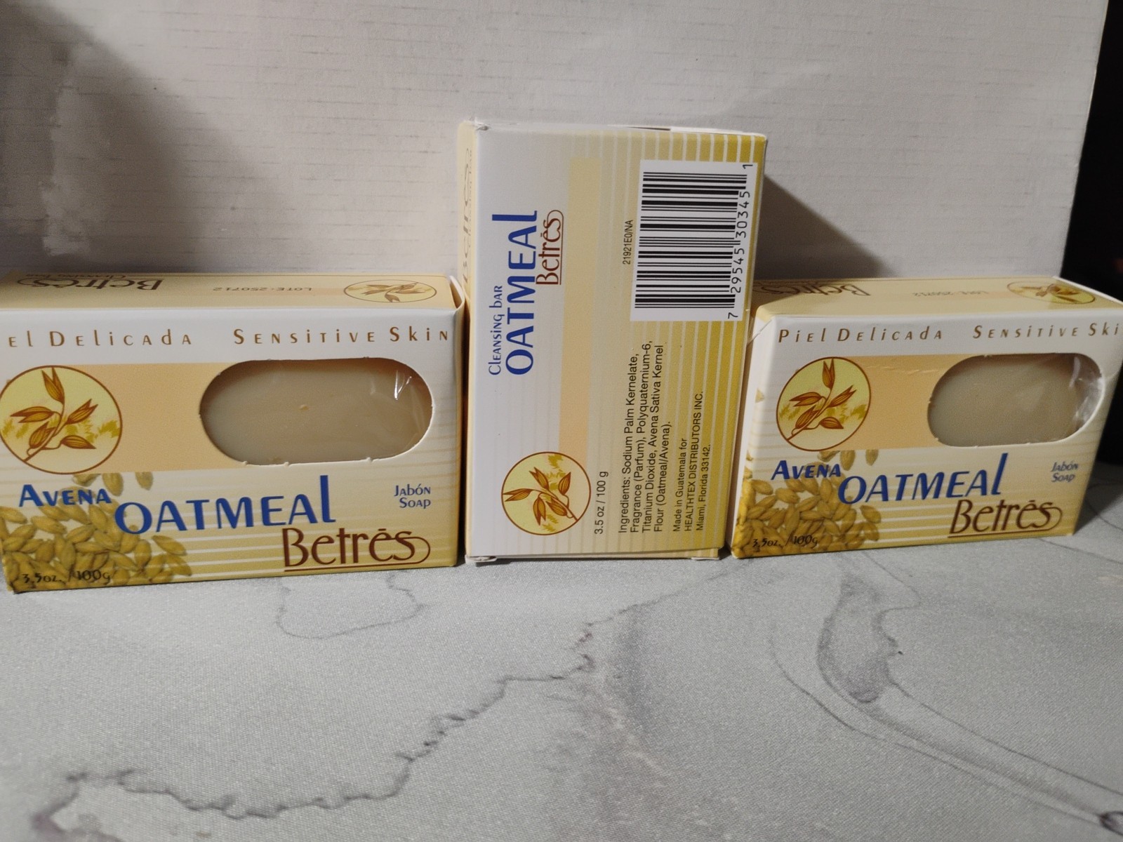 Avena Betres,Oatmeal Jabon Soap 3.50 oz Cleansing Bar ( 3 Pack )