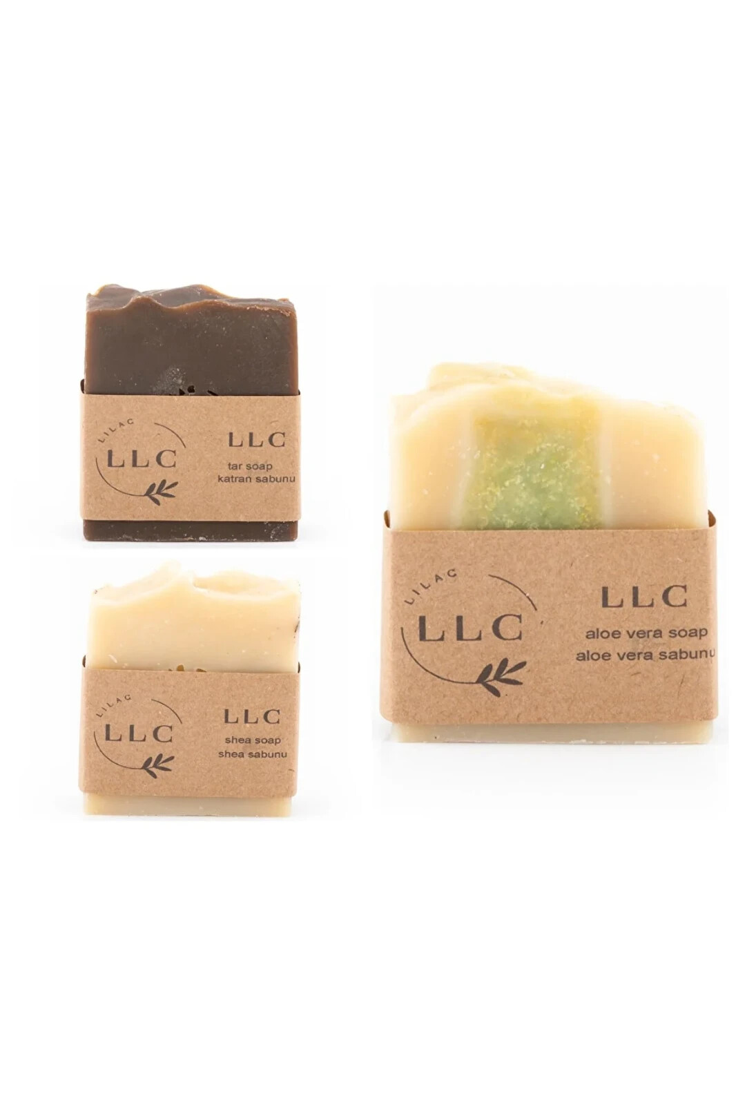 LLC | Natural Vegan Soap Set | Handmade | Tar & Shea & Aloe Vera 100 gr /3,52 oz